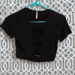 Black cropped top